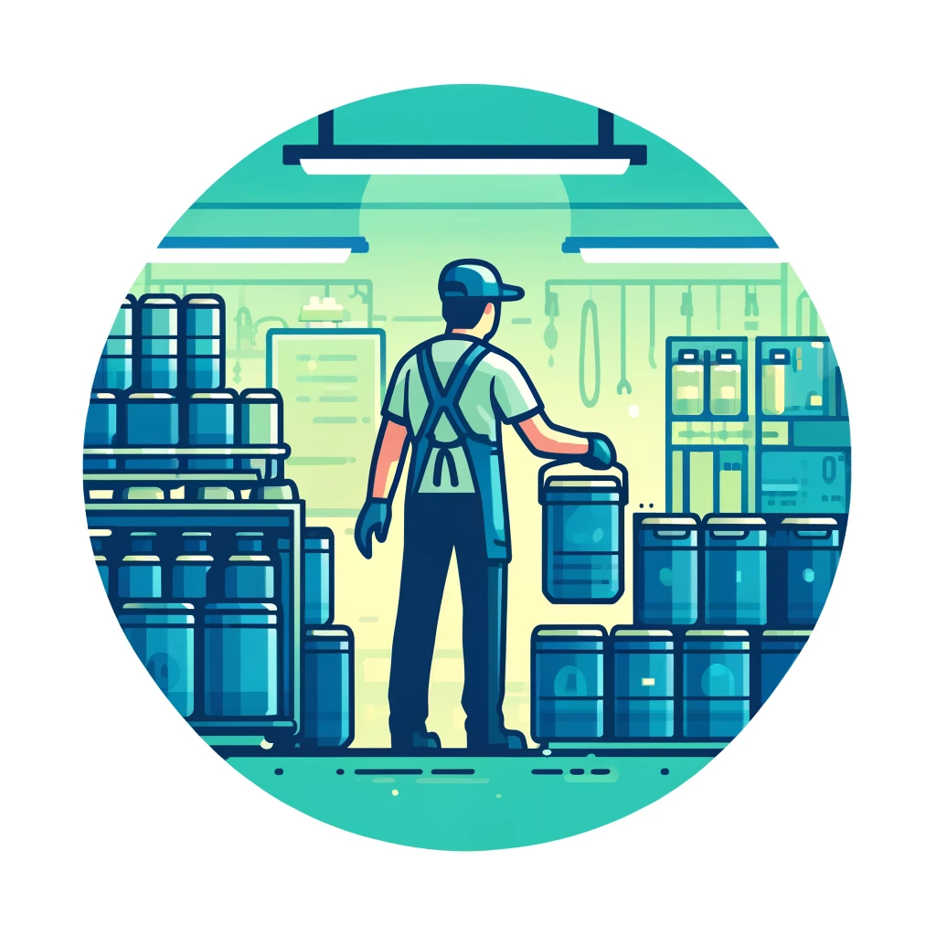trabajador de restaurante juntando todo el aceite de cocina